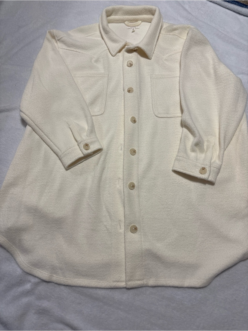 Maurices Cream Button-Front Shirt Jacket